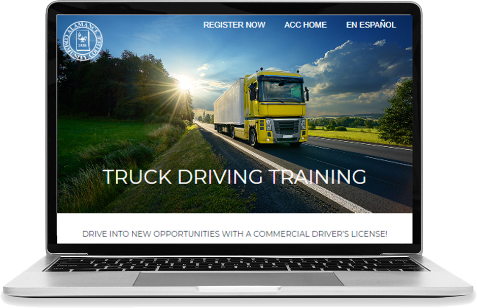 desktop version of truck driving site