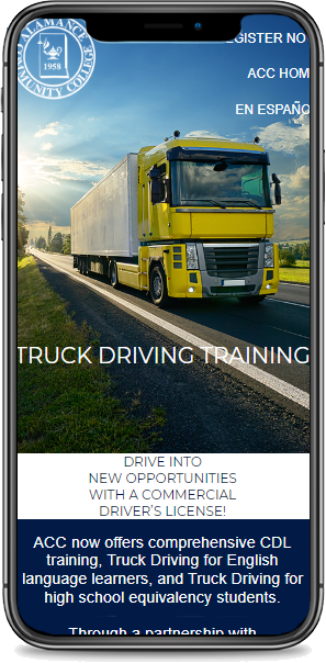 mobile version of truck driving site