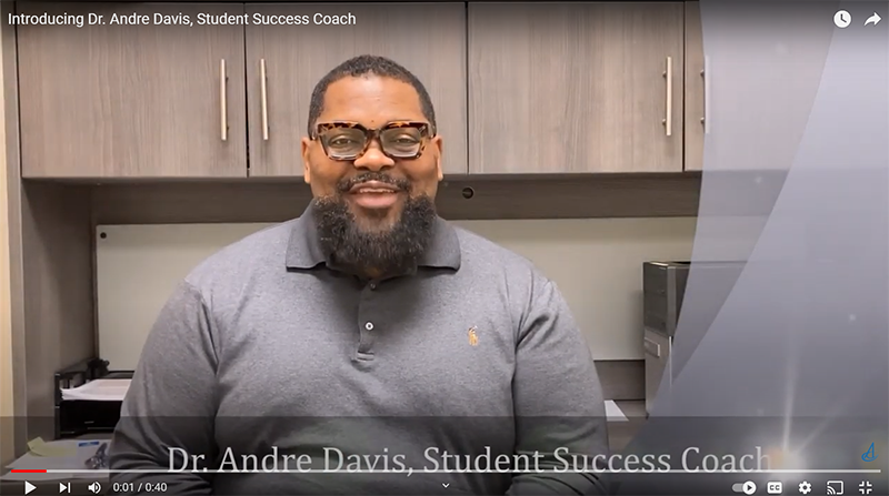 Dr. Andre Davis introduces himself as a success coach at alamance community college