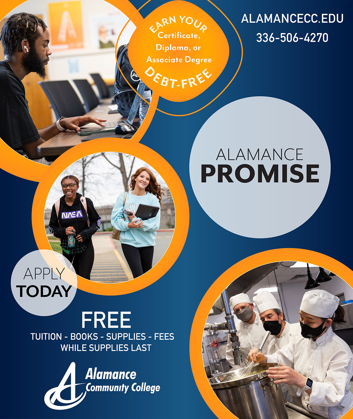 alamance promise: free tuition, books, supplies, and fees